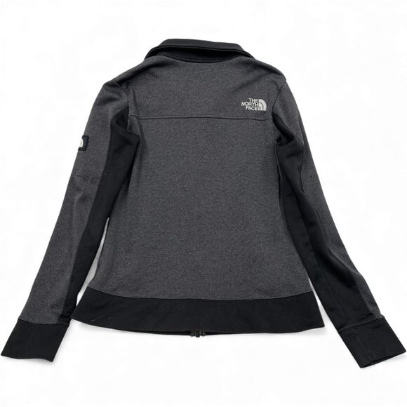 The North Face Gray Black Stretch Full Zip Training Running Jacket Women's Small - Picture 3 of 9